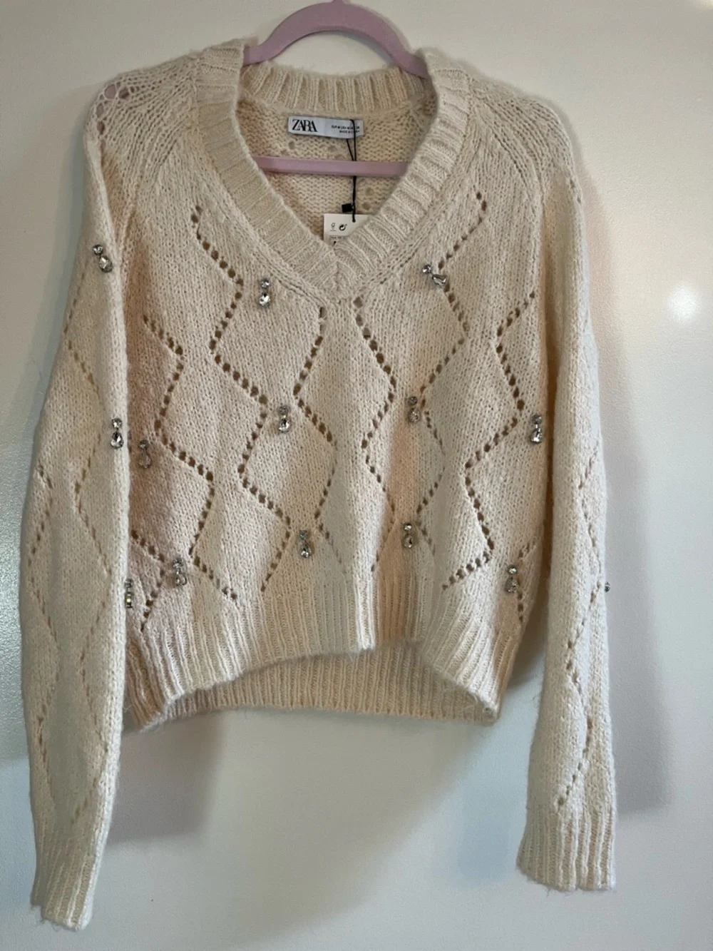 Zara Knit Sweater With Rhinestones - Picture 2 of 5